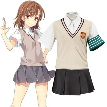 

Anime Scientific Railgun Misaka Mikoto Woman White Campus Gym Suit Cosplay Costume Send A Pair Of Bows