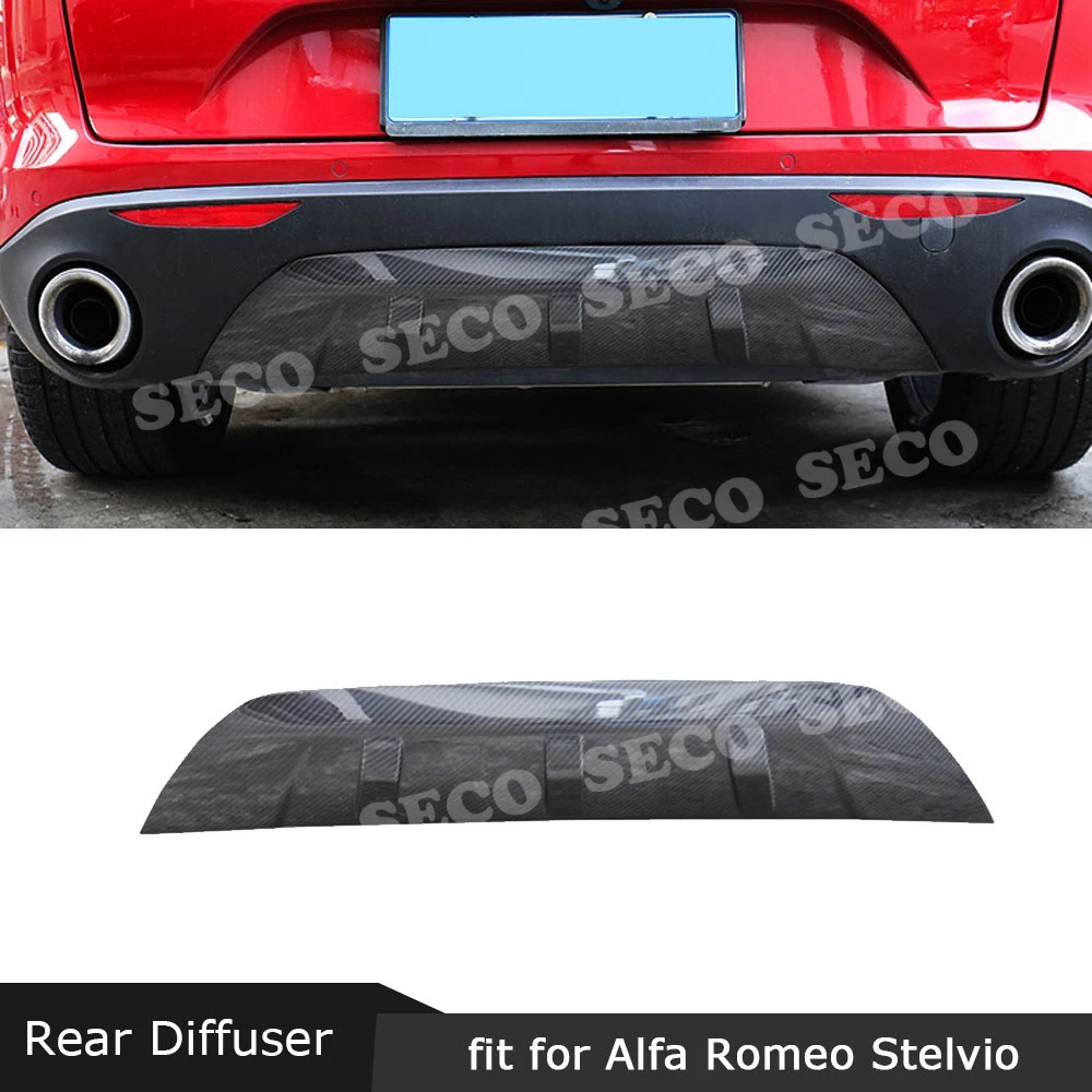 Задняя крышка диффузора для губ из углеродного волокна Alfa Romeo Stelvio 2017 2020 ABS