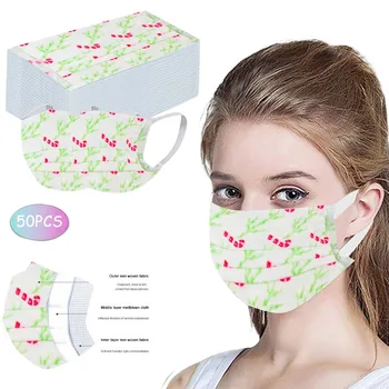 

Disposable Unisex Printed White Soft Face Eye sheilds For Adults 3-Layer Face Eye sheilds 50PCS cubre bocas Eye Patch face-mask
