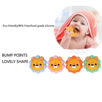 

2019 Ten new baby silicone nipples without BPA food-grade cartoon lion chewing nipples toy care dental pendant baby supplies