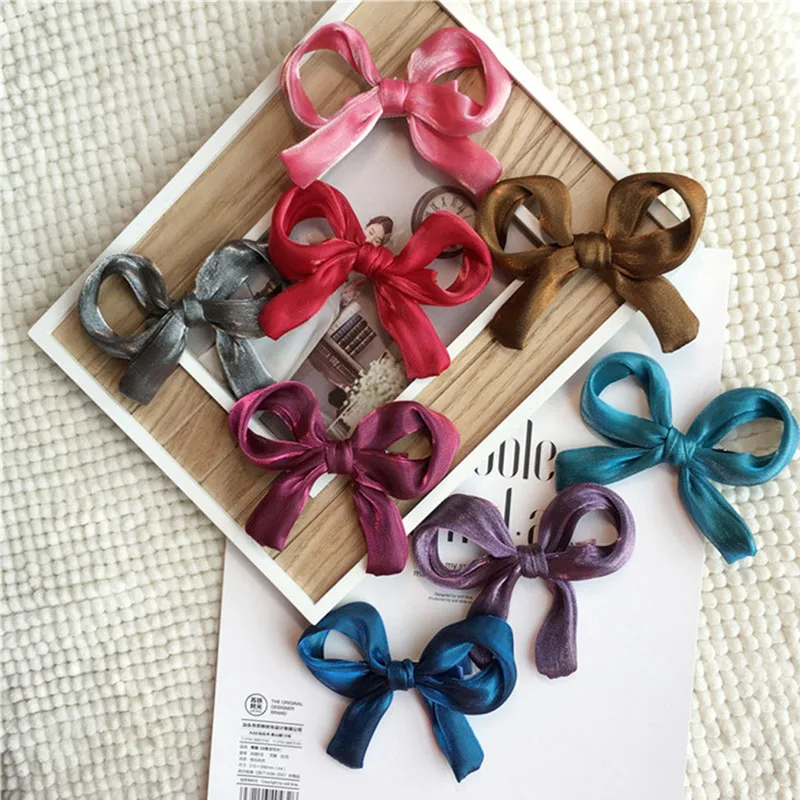 

Cute Parent-child Baby Girl Hair Clip Bow Solid Color Molding Clips Hair Accessories