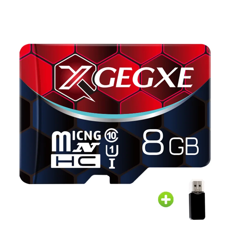 XGEGXE MicroSD 64 Гб карта памяти 8 ГБ 16 ГБ 32 ГБ 128 ГБ 256 ГБ Micro SD карта C10 TF карта флэш-накопитель для смартфонов - Емкость: 8GB-Card Reader
