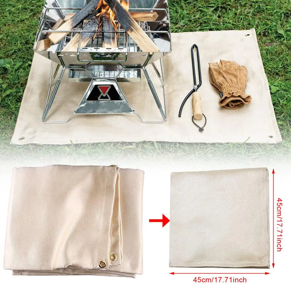 45*45cm Grill Feuer Decke Glas Faser Isolierung Matte Im Freien Camping Feuer Tuch Hohe Temperatur Anti-Verbrühen flammschutzmittel