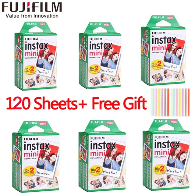 20-200 листов Fujifilm instax mini 9 фильм белый край 3 дюймов широкая пленка для Фотоаппарат моментальной печати mini 8 7s 25 50s 90 фото бумага - Цвет: 120 sheets