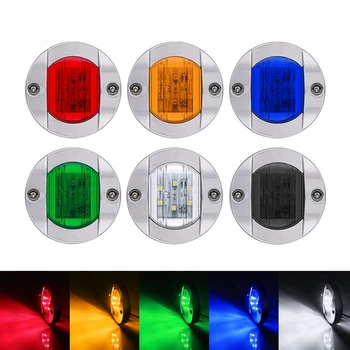 

Waterproof 6 LED side marker lamp 12V light with electroplating frame truck trailer signal lamp cruise ship boat signal lamp