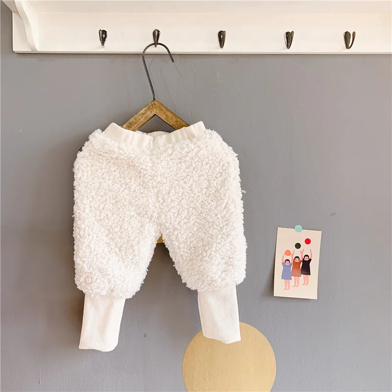 pants Детские спортивные штаны для холодной зимы, штаны с мехом для маленьких мальчиков и девочек, теплая одежда, штаны для детей, бархатные утепленные брюки, детские леггинсы - Цвет: pants