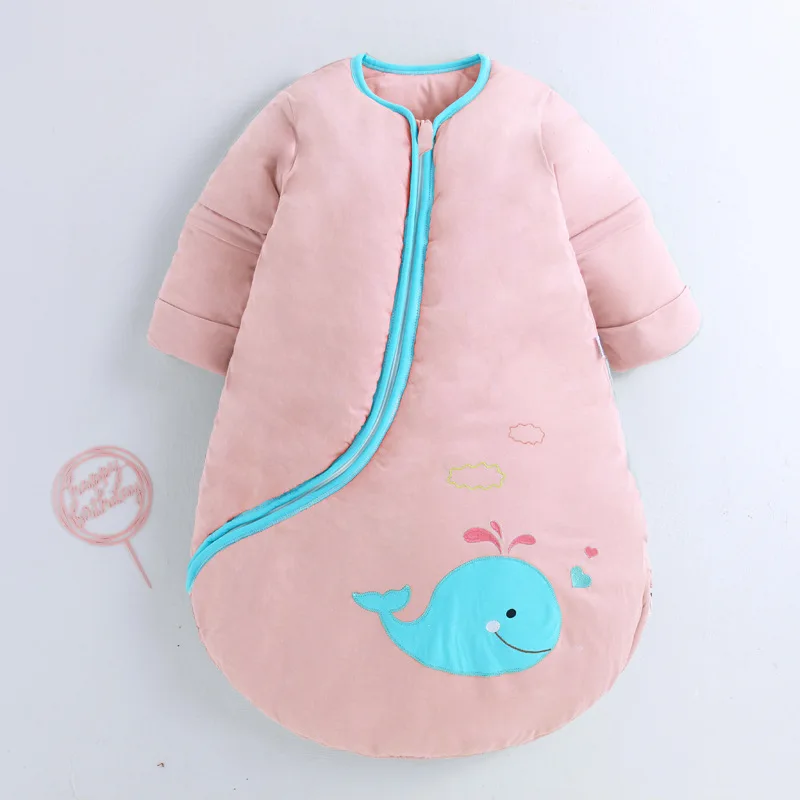pink Хлопковые одеяла для младенцев, спальные халаты, удобные одеяла для малышей, хлопковый спальный мешок с длинными рукавами - Цвет: pink