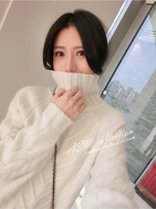 Autumn and winter new cashmere high neck knitted