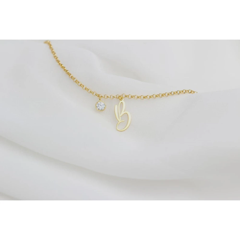 2021 New Trendy Men English Alphabet Pendant Bracelet Classic Stainless Steel Link Chain Bracelet For Women Jewelry Gift Gem