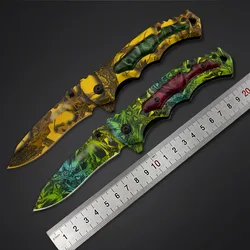 Camouflage Portable Self-defense Folding Knife Outdoor Mini Folding Knife Field High Hardness Sharp Wilderness Survival