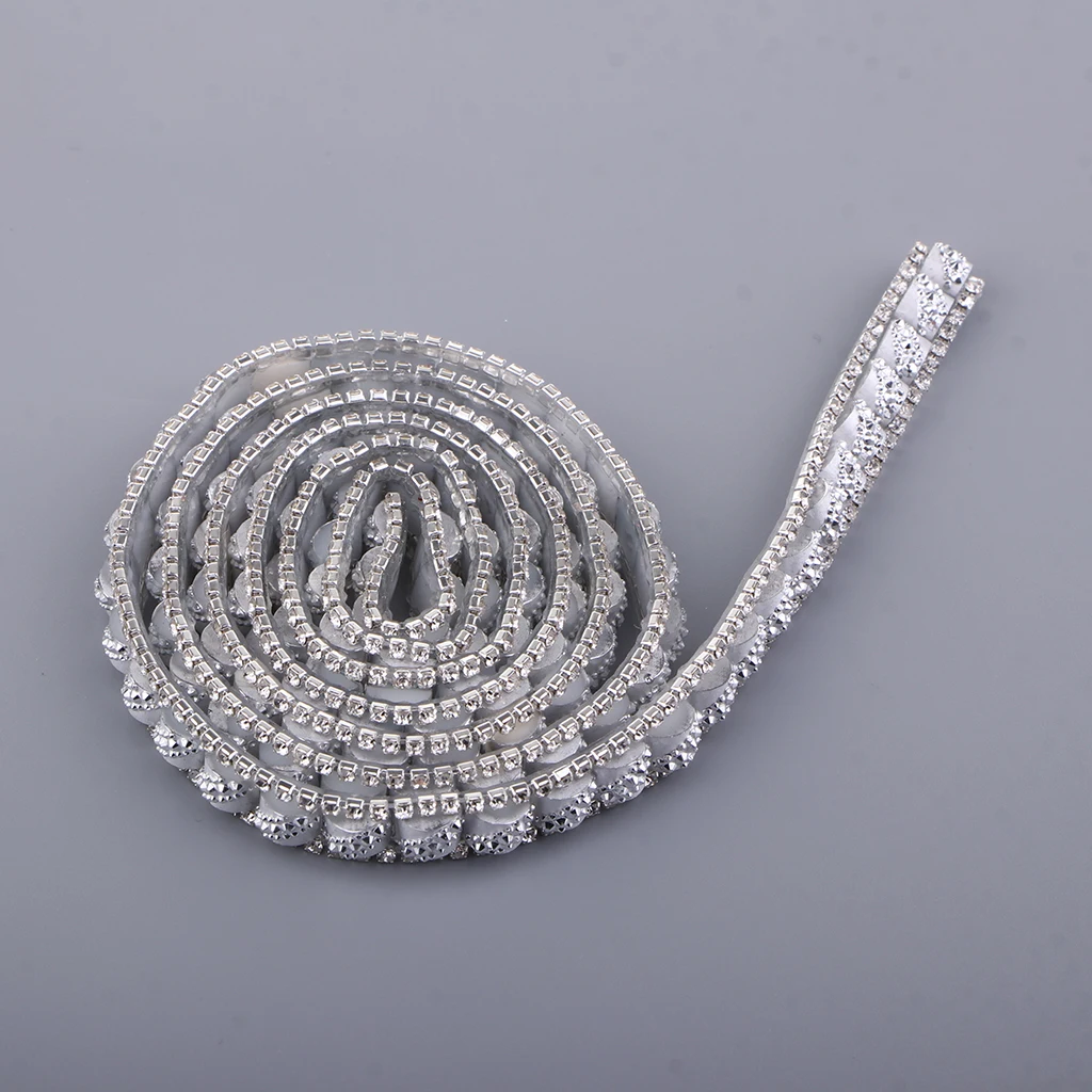 1 Yard 10mm Crystal Rhinestone Applique Iron on Trim Wedding Belt Sash Dress Decorative Banding Belt Ribbon Wrap Ribbon Trim