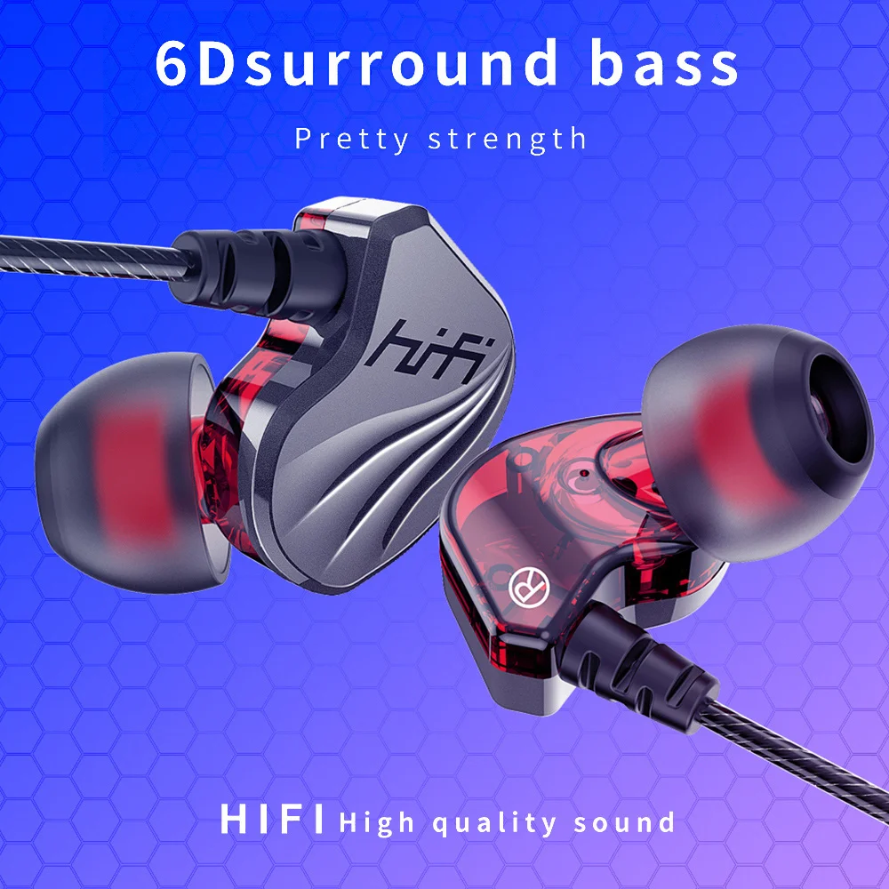 Проводные наушники типа C с басами HiFi двухкомпонентные для игры бега спортивные