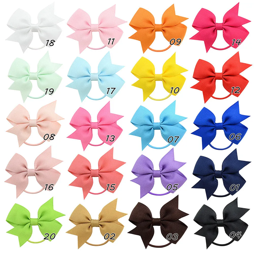 1Pcs Novelty Small Mini Solid Baby Elastic Rubber band Head rope Ribbow Bow Tie For Girls Headwear Hair Accessories