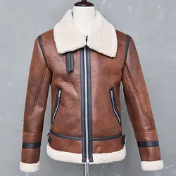 MJartoria мужская куртка искусственная кожа застежка Зимняя Толстая теплая верхняя одежда мужской меховой воротник ветрозащитная куртка Homme