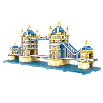 

9919 3800PCS World Architecture The Tower Bridge of London 3D Modle Small Mini Diamond Blocks Bricks Building Toy for Children