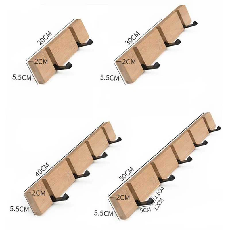 Wood Wall Hanger Coat Hooks Key Hook Holder Clothes Storage Organizer Metal Hidden Wall Hook for Hanging Clothes Home Decoration