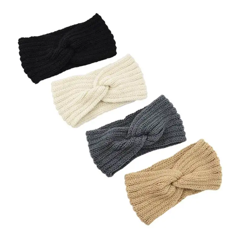New Knitted Knot Cross Headband for Women Autumn Winter Girls Hair Accessories Headwear Elastic Hair Band Hair Accessories