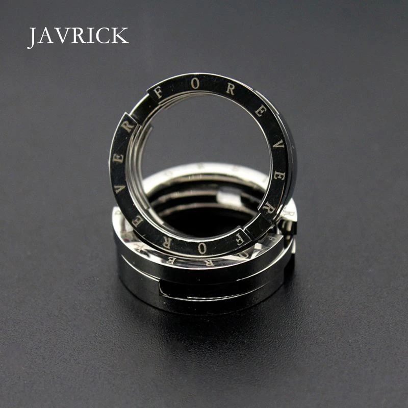 

Titanium Steel Good Luck Couple Kiss Fish Foldable Ring Pendant Fashion Jewelry Personality Finger Decoration Birthday Gift