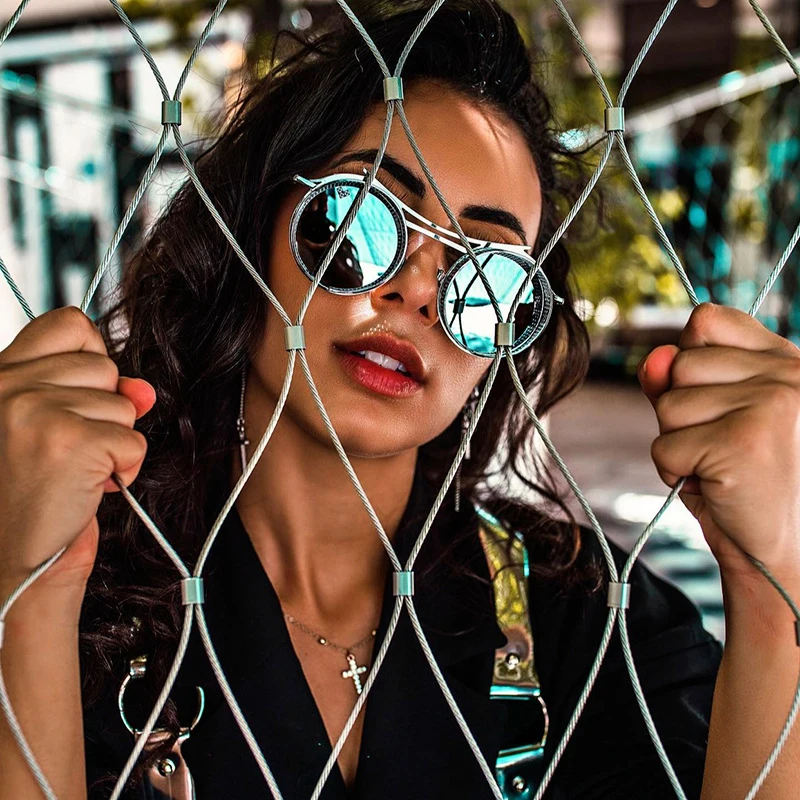 Steampunk Sunglasses Men Fashion Round Punk Glasses Women Vintage