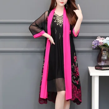 

Plus Size 5XL Thin Long Cardigan Sweater Women Poncho Spring Summer 2020 Vintage Embroidery Knitted Sweater Female Tops Coat