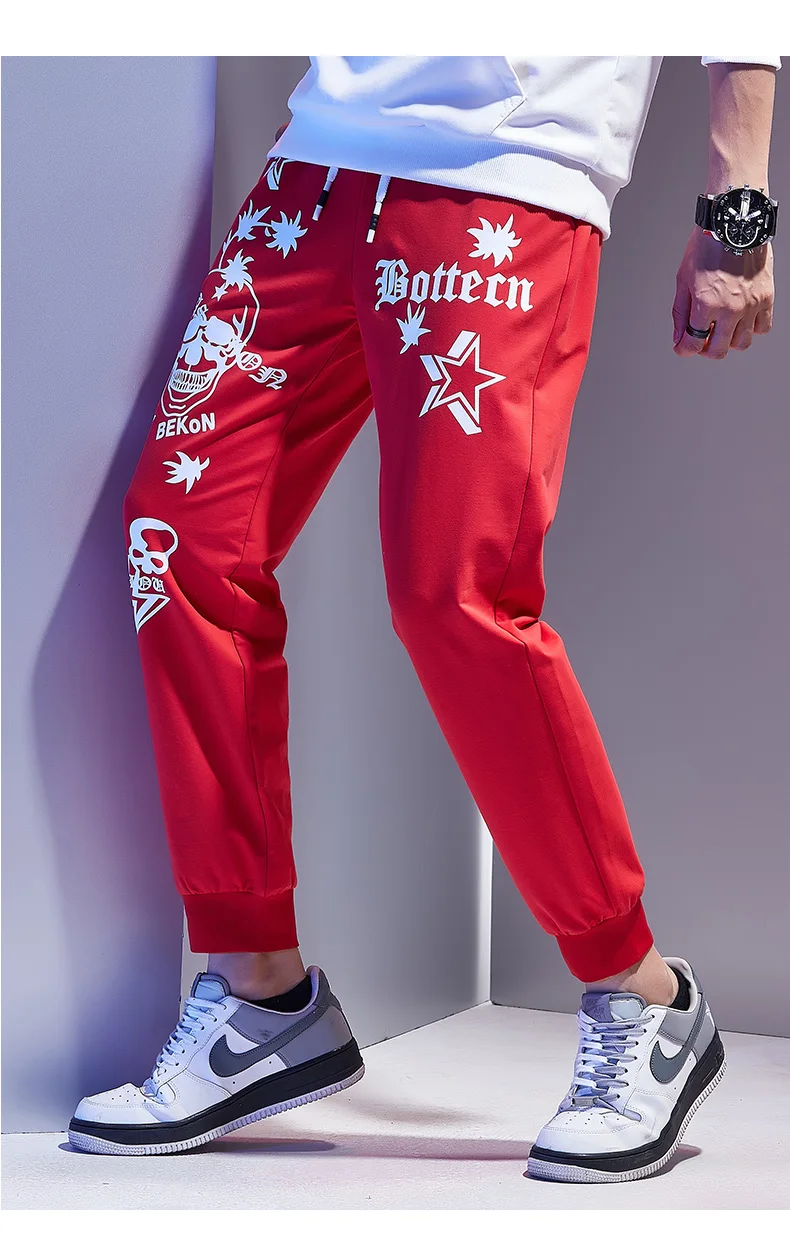 Skull Men's Trousers New Streetwear Joggers Man Tracksuit Trousers Clothing Men's Fashion Casual Pants Punk Harem Pant Men
