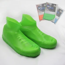 1 par de silicone antiderrapante de borracha chuva bota overshoes reutilizáveis látex à prova dwaterproof água sapatos de chuva cobre