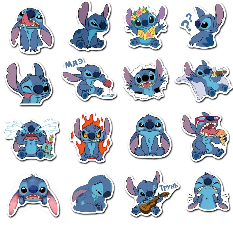 10/30/50pcs/Pack Cute Cartoon Stitch Stickers Waterproof Skateboard Luggage Guitar Laptop Funny Graffiti Sticker Kid Classic Toy