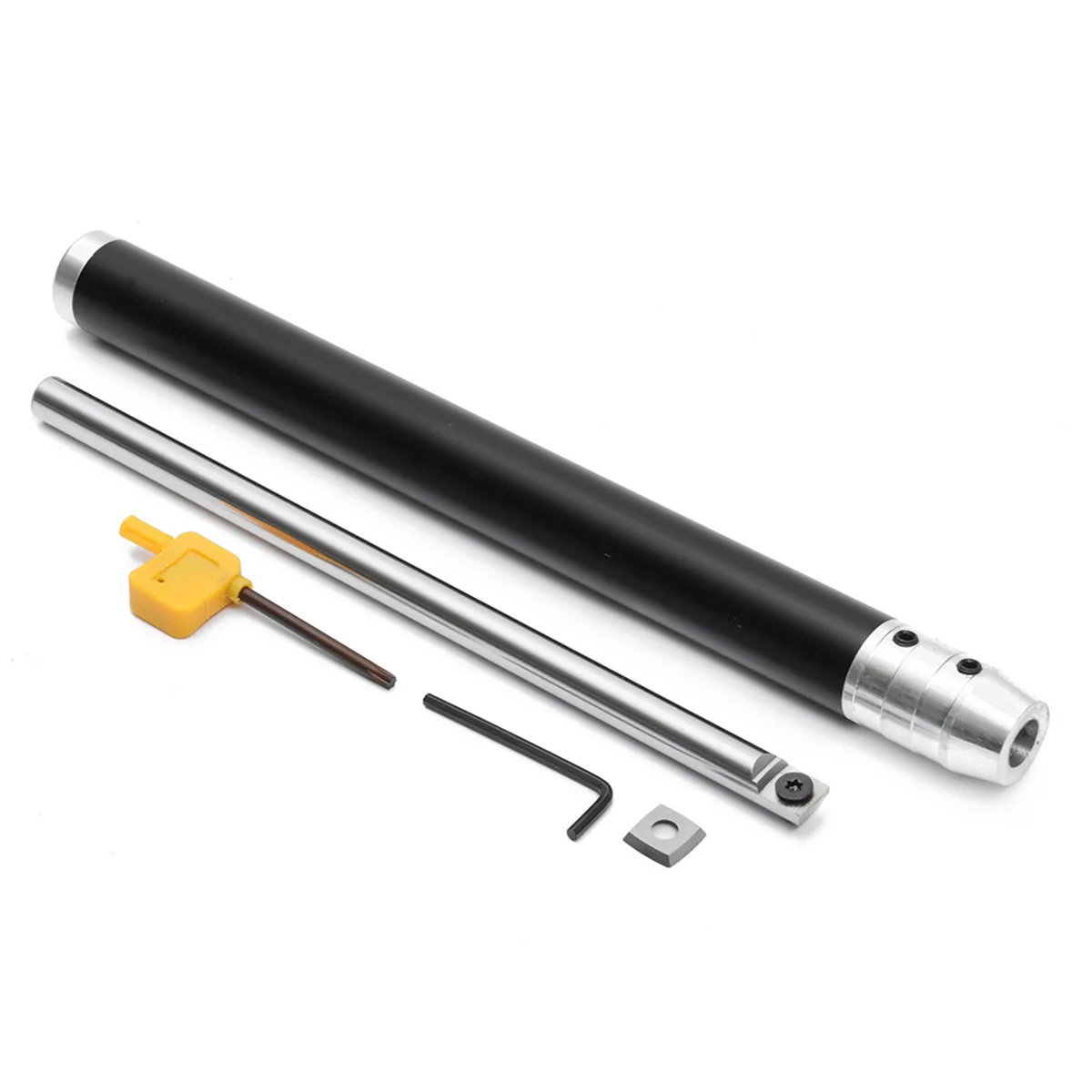 

Wood Turning Tool with Aluminum Alloy Handle and Carbide Insert Cutter Round Shank Woodworking Tool