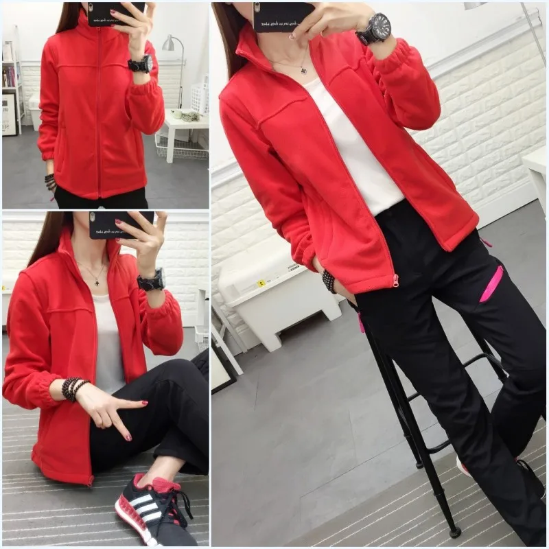 Autumn And Winter Outdoor Fleece Polar Fleece Jacket Women's MEN'S Cardigan Thick Warm Double-sided Plush Tops Raincoat Jacket I