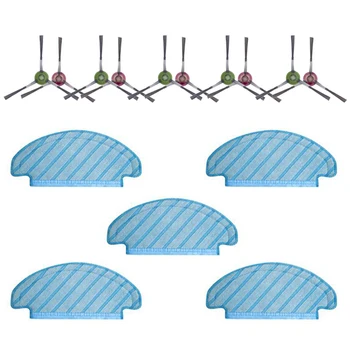 

10XSide Brush 5XMop Cloth Kit Repacement for Ecovacs Deebot T8 Vacuum Cleaner Accessories