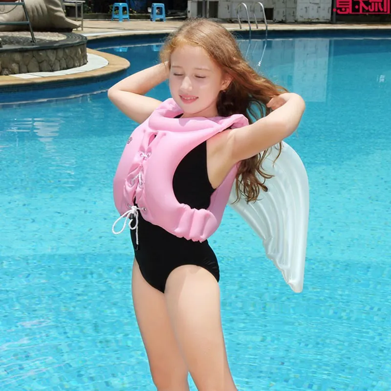 Фабрика профессиональное производство ПВХ надувной купальный костюм крылья Ангела купальный костюм взрослые дети учатся плавать Рыболовный Жилет