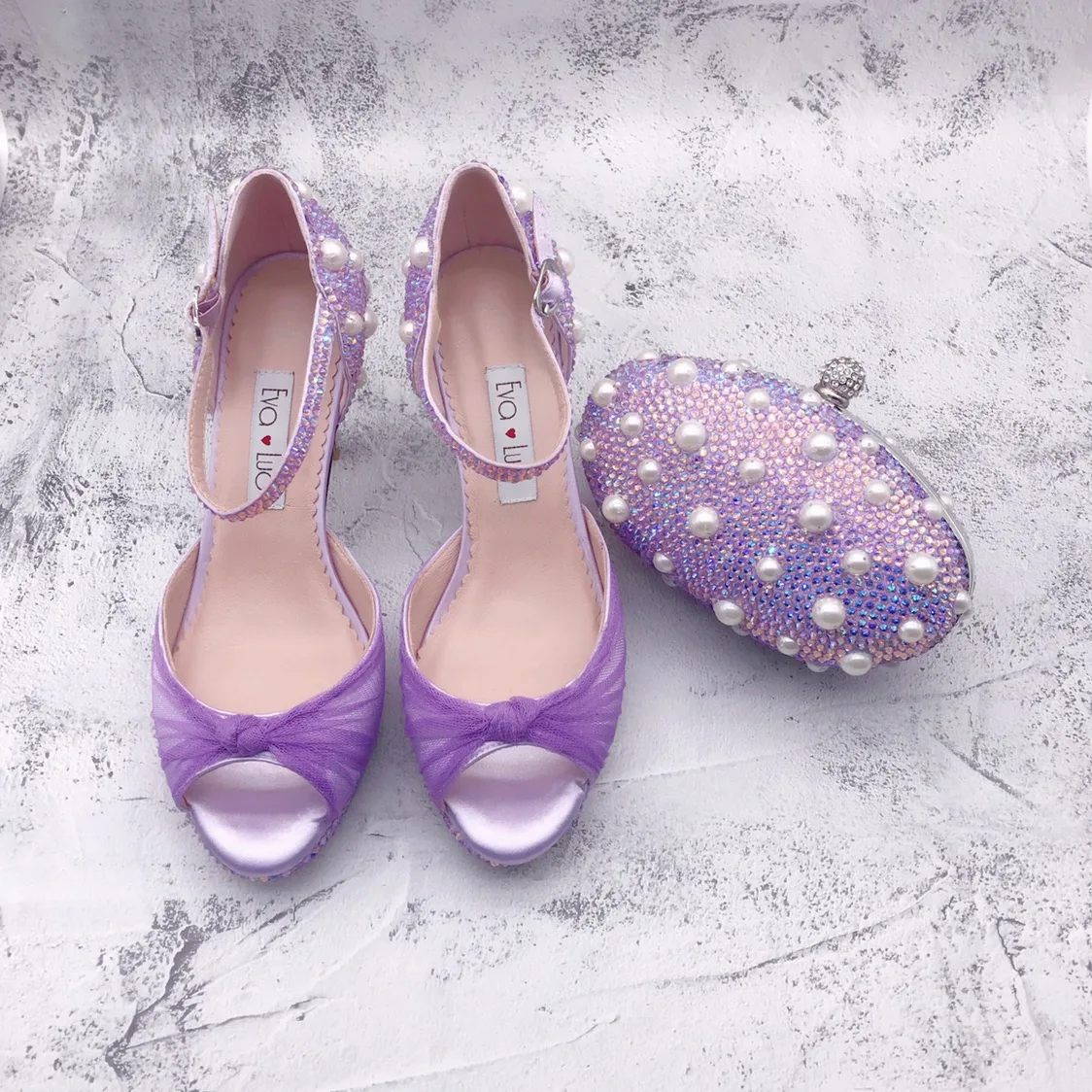 Chic / Beautiful Prom Lavender Womens Shoes 2023 Ankle Strap Bow 8 cm  Stiletto Heels Pointed Toe