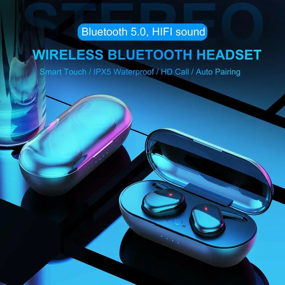 Latest Wireless Headphones Bluetooth 5 0 Earphone TWS HIFI Mini In ear Sports Running Headset Support iOS Android Phones HD Call