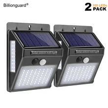 2 шт. в упаковке, 100 светодиодный светильник на солнечной батарее s, уличный светодиодный светильник на солнечной батарее с датчиком движения PIR, светильник IP65, водонепроницаемый светильник Безопасности s для передней двери, сада