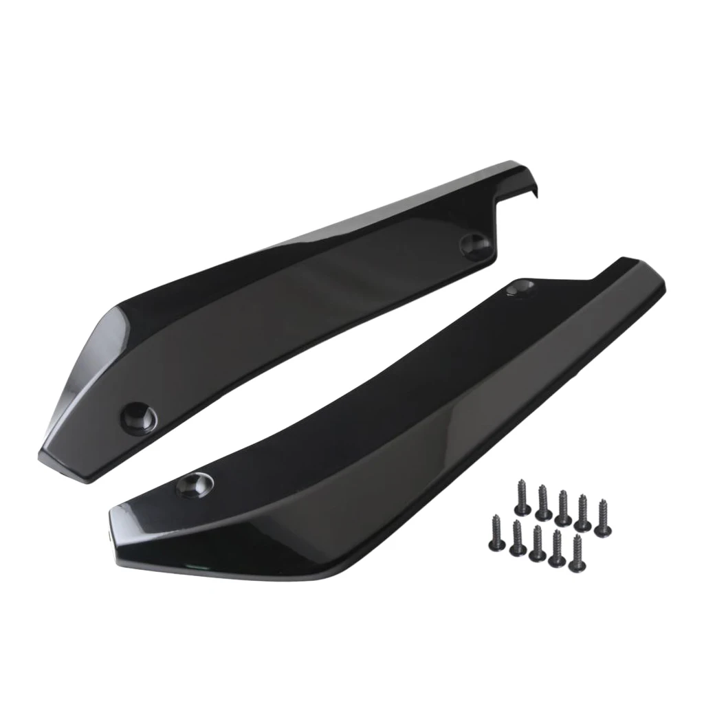 2 Pieces Universal Car Rear Bumper Lip Splitter Fins Spoiler Protector Black