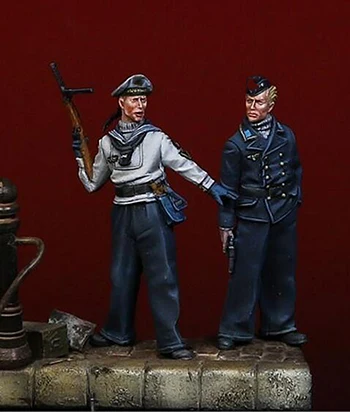 1/35 старинный воин ВМС (без основания просто 2 человека) модельная фигурка из смолы
