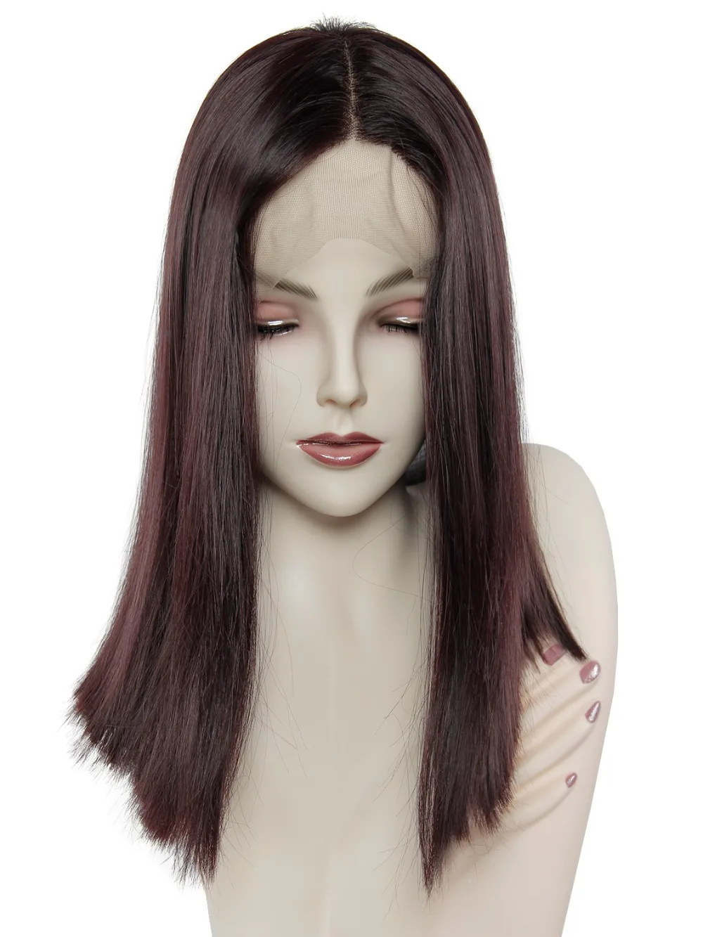 Perucas para cabelo sintético perucas cosplay resistente ao calor com franja preto