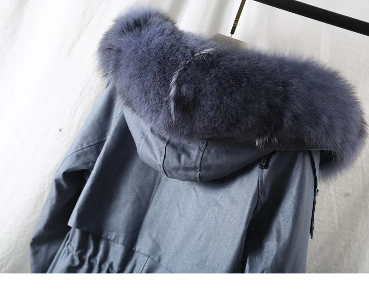 Женская водоотталкивающая куртка OFTBUY, с натуральным мехом лисы на воротнике и капюшоне и съемной подкладкой из меха кролика, зимнее облегающее пальто