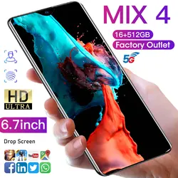MIX4 Smartphone 16GB+1TB 6000mAh 48MP Unlocked Cell Phone Mobile Phones Global Version 5G Phone