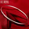 DOTEFFIL 925 Sterling Solid Silver Bracelet Fashion Personality Simple Smooth Bangles For Women Wedding Engagement Jewelry ► Photo 1/6