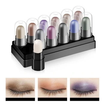 

Eye Shadow Makeup Set 12 Color Eyeshadow Waterproof And Sweatproof Silkworm Pen High Gloss Pearl Pen Women Easy Makeup Tools