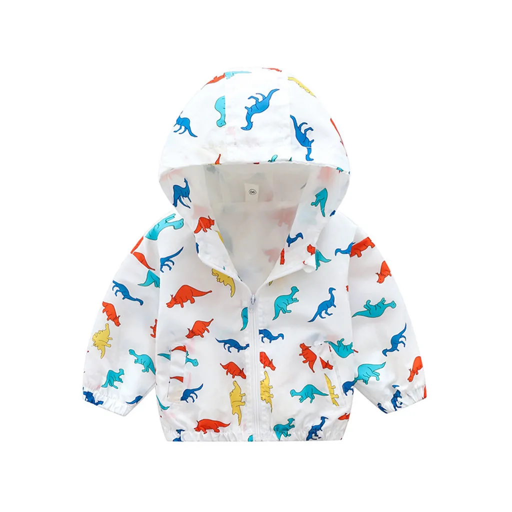 Куртка для маленьких девочек г. Зимняя куртка для девочек, пальто Детская ветрозащитная куртка с капюшоном и принтом динозавра для мальчиков детская одежда L5010914