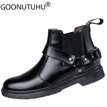 

2020 new winter fashion men's chelsea boots casual genuine leather shoes male autumn ankle boot man add plush snow boots for men