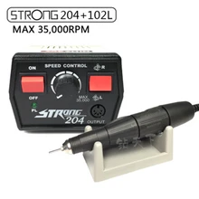 STRONG204+ 102L 65 Вт 35000 об./мин наконечник Электрический для ногтей профессиональный сверлильный станок Инструменты 1 комплект полированное художественное оборудование Корейский