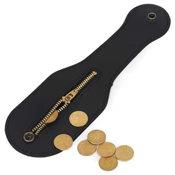 

Mini Coin Purse Crazy Horse Leather Racket Snap Big Capacity Belt Self Defense Multi-Tool Storage Bag