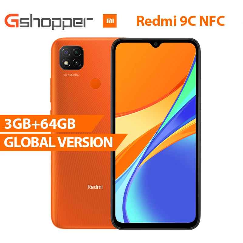 Глобальная версия Redmi 9C 3 Гб 64 Восьмиядерный процессор 13 МП NFC AI Тройная камера 6 53
