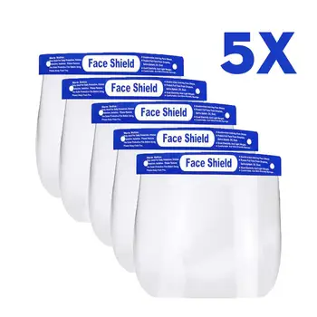 

5PCS Transparent Anti Droplet Dust-proof Protect Full Face Covering Mask Safety Protection Visor Shield Stop The Flying Spit