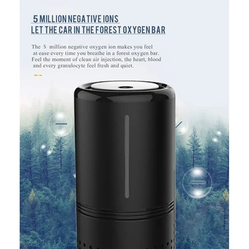 

New Car Fresh Air Purifier With HEPA Filter Uv Sterilization Ultraviolet Light Air Cleaner Ion Generator for Car Home Office