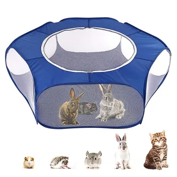 Foldable Breathable Waterproof Small Animals Pet Playpen Cage Tent Fence with Zippered Cover for Hamster Chinchillas Guinea Pig