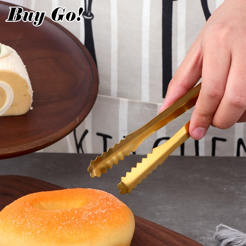 Small Mini Stainless Steel Sugar Tongs Ice Bar Buffet Kitchen Spoon Food Ice Clamp Coffee Tool Kitchen Barbecue BBQ Clip 2/6PCS food tongs
